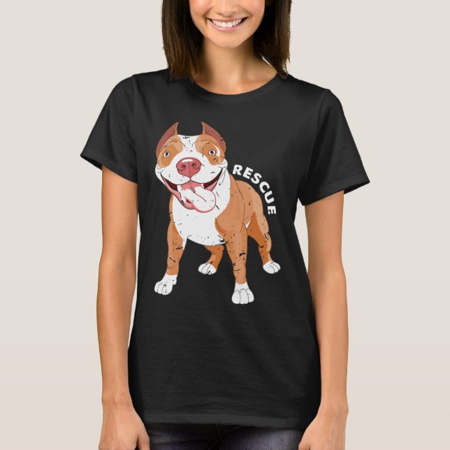 Funny Rescue Dog Pitbull Mum Costume Adopting Dog  T-Shirt (Front)