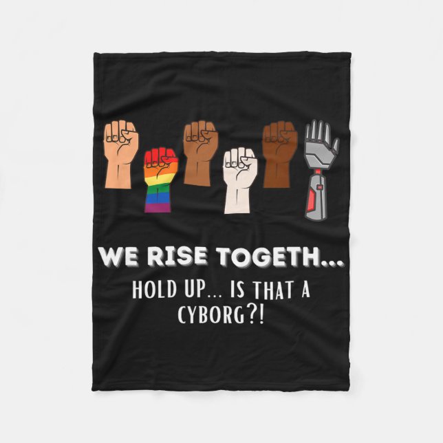 Funny Resist Fists We Rise Together For Equality  Fleece Blanket (Front)