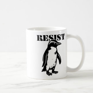 Funny Resist Penguin Protest Against Tariffs Coffee Mug