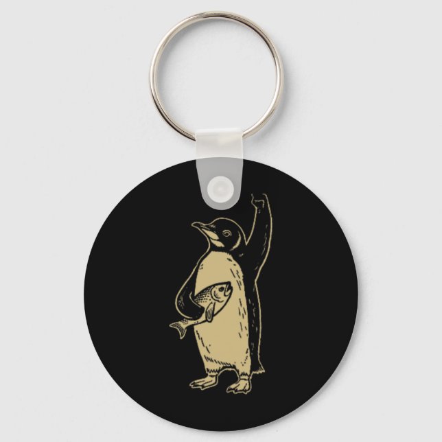 Funny Resist Penguins Protest Against Tariffs (2 S Key Ring (Front)