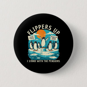 Funny Resist Penguins Protest Against Tariffs 6 Cm Round Badge