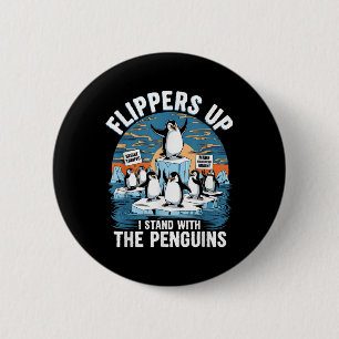 Funny Resist Penguins Protest Against Tariffs 6 Cm Round Badge