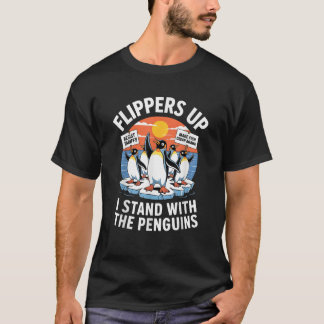 Funny Resist Penguins Protest Against Tariffs Vint T-Shirt