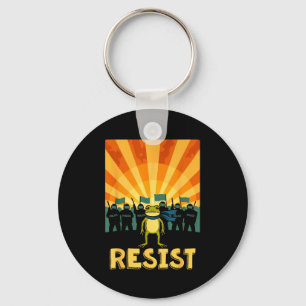 Funny Resist Portland Frog Protest Key Ring