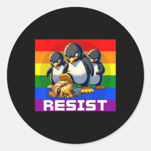 Funny Resist Tariffs Protest Groovy Men Women 4th Classic Round Sticker