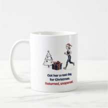 Funny Rest Day Christmas Mug for a Woman Runner