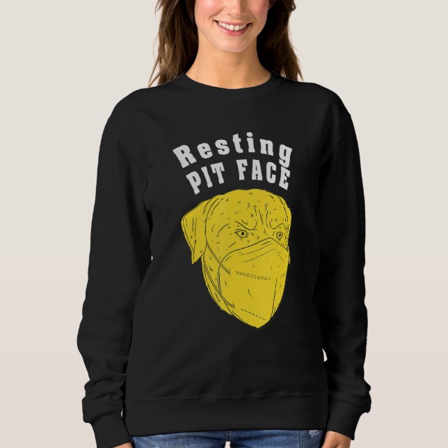 Funny Resting Pit Dog Face Mask For Dog  Happy Pit Sweatshirt (Front)