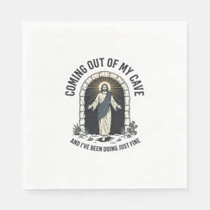 Funny Resurrection Cave Quote Vintage Engraving De Napkin