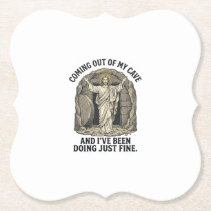 Funny Resurrection Cave Vintage Engraving Shirt De Paper Coaster