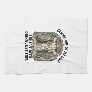 Funny Resurrection Cave Vintage Engraving Shirt De Tea Towel