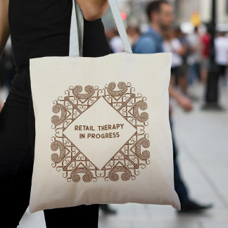 Funny Retail Therapy In Progress Celtic Tribal Tote Bag