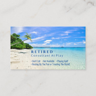Funny Retired, Beach/Palms DIY Occupation Gag Vs 2 Business Card