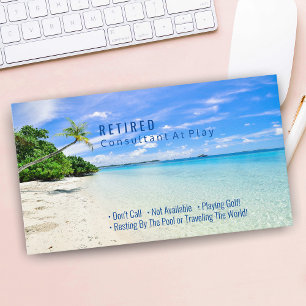 Funny Retired, Beach & Palms, DIY Profession Gag B Business Card