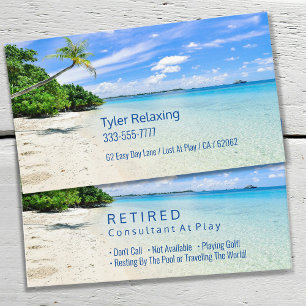 Funny Retired Beach & Palms DIY Profession Gag Vs2 Business Card