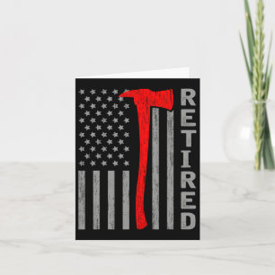 Funny Retired Firefighter Usa Flag Fireman Retirem Card