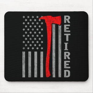 Funny Retired Firefighter Usa Flag Fireman Retirem Mouse Pad