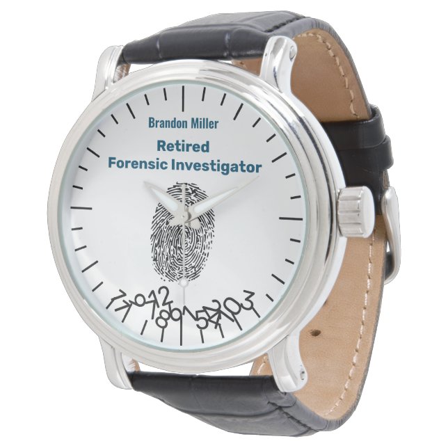 Funny Retired Forensic Investigator Personalised Watch (Angled)