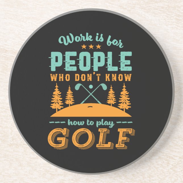 Funny Retired Golf Player Golfer Love Golfing Coaster (Front)