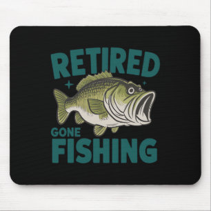 Funny Retired Gone Fishing-shirt Retirement B Dad Mouse Pad