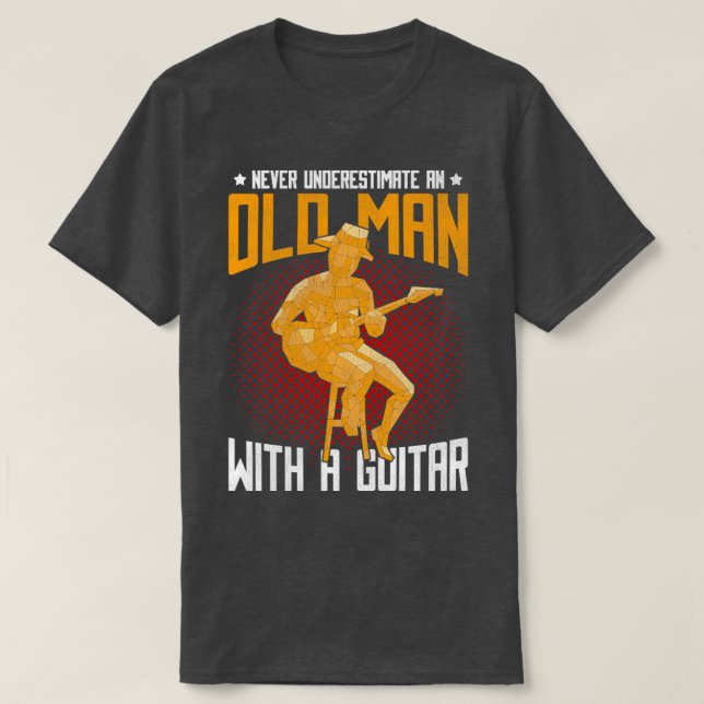 Funny Retired Guitarist Gift Music Retirement Guit T-Shirt (Design Front)