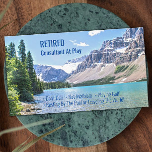 Funny Retired, Lake Mountains, DIY Profession Gag Business Card