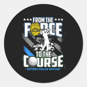 Funny Retired Lice Officer Golf Retirement Gift  Classic Round Sticker