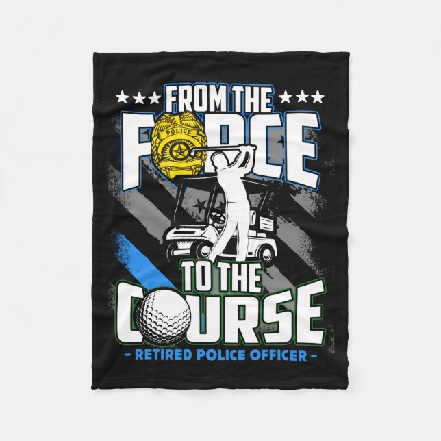 Funny Retired Lice Officer Golf Retirement Gift  Fleece Blanket (Front)