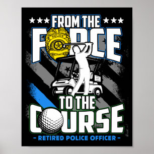 Funny Retired Lice Officer Golf Retirement Gift  Poster
