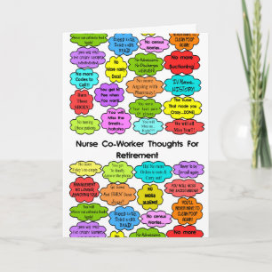 Funny Retired Nurse Gifts Co-Worker Thoughts Card