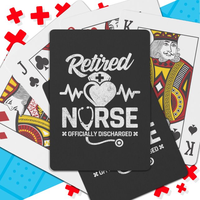 Funny Retired Nurse Joke Nursing Retirement Playing Cards (Creator Uploaded)