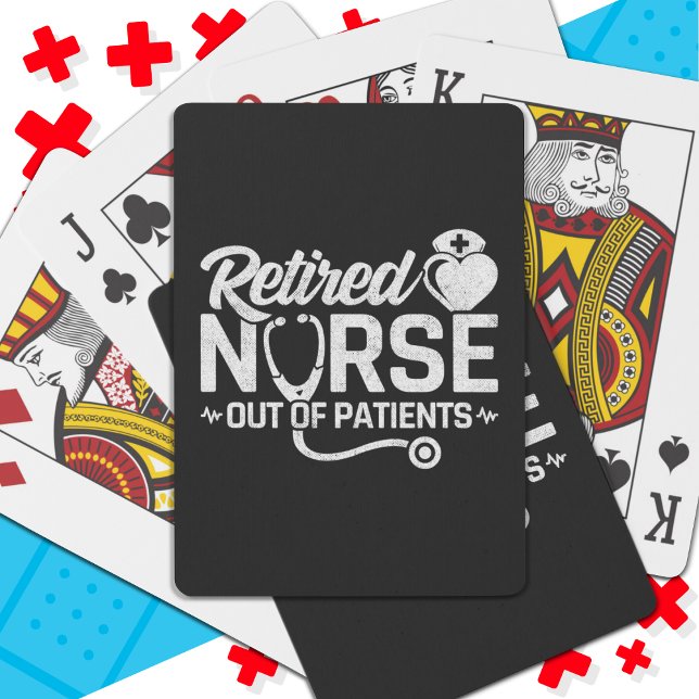 Funny Retired Nurse Joke Nursing Retirement Playing Cards (Creator Uploaded)