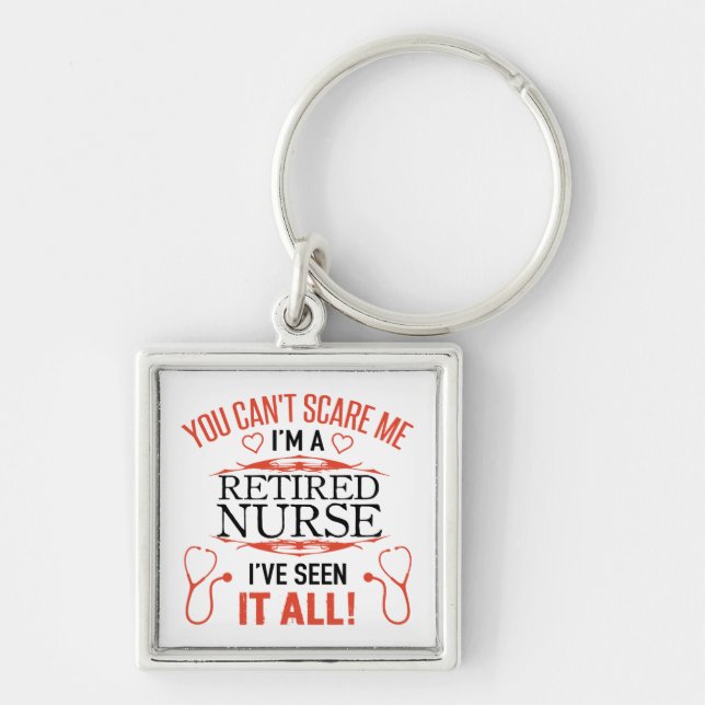 Funny Retired Nurse Key Ring (Front)