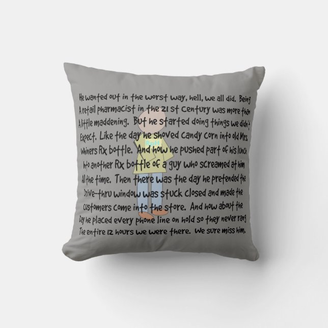 Funny Retired Pharmacist Pillow Story Art (Front)