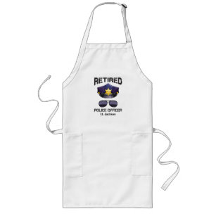 Funny Retired Police Officer-Give It Arrest Long Apron