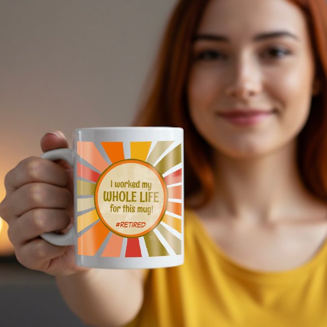 Funny Retired Quote Colourful Modern Stylish Coffee Mug (Creator Uploaded)