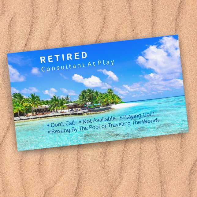 Funny Retired, Tropical Island, DIY Profession Gag Business Card (Creator Uploaded)