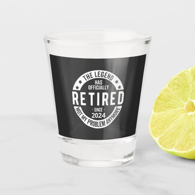 funny retirement 2024 shot glass (Front)
