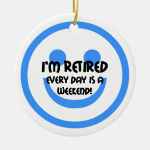 Funny retirement ceramic tree decoration