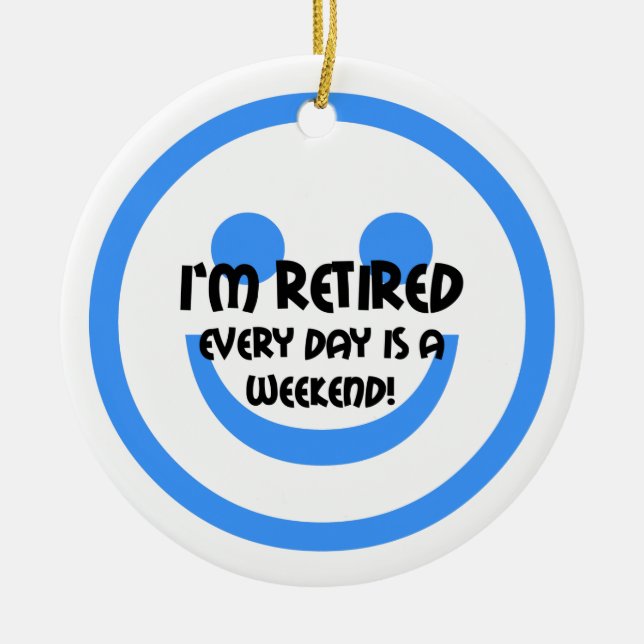 Funny retirement ceramic tree decoration (Front)