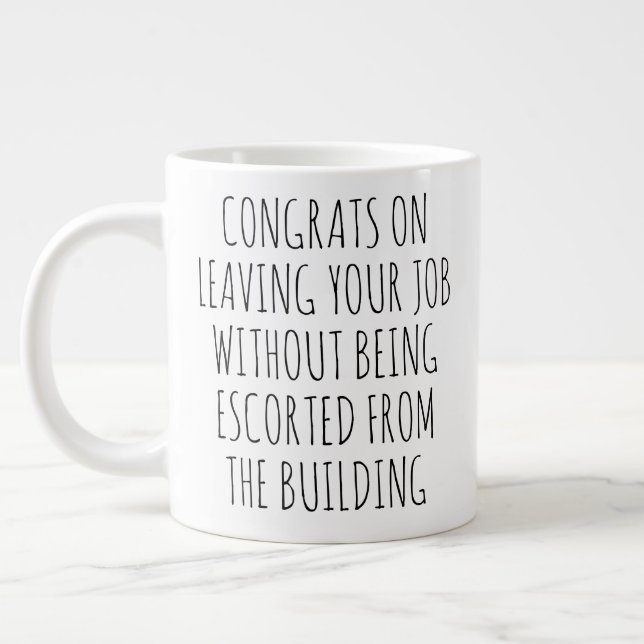 Funny Retirement Coworker Gift Large Coffee Mug (Left)