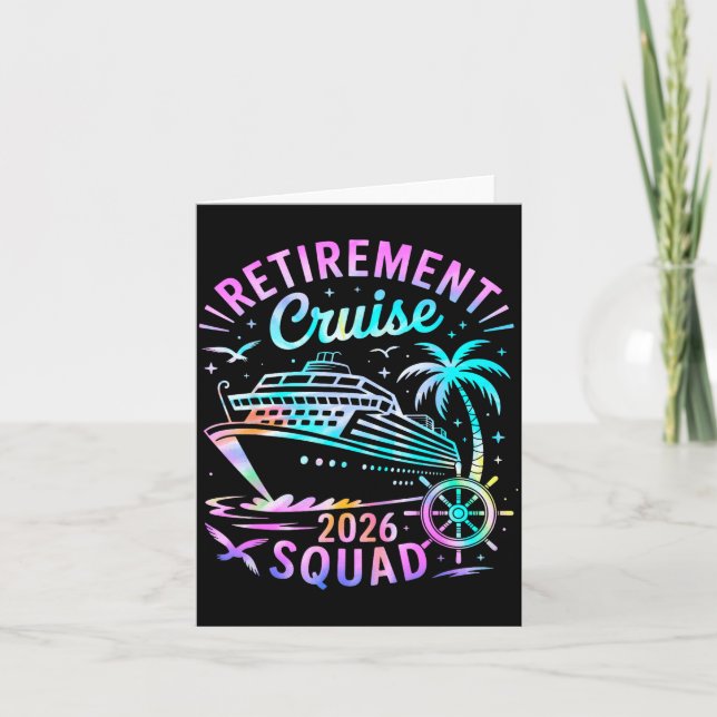 Funny Retirement Cruise 2026 Squad Tie Dye Retired Card (Front)