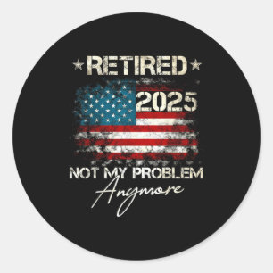 Funny Retirement For Dad Men Women. Uni Retired 20 Classic Round Sticker