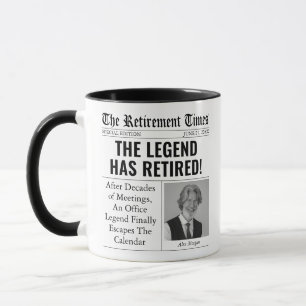 Funny Retirement Gift Custom Newspaper Headline Mug