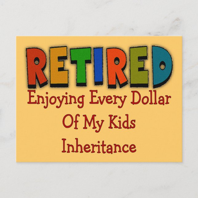 Funny Retirement Gifts Postcard (Front)