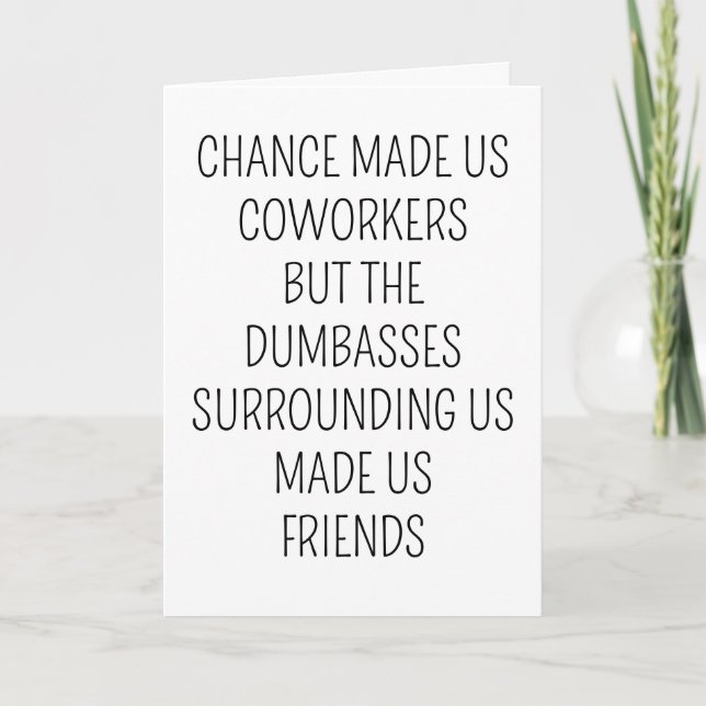 Funny Retirement Going Away Coworker Birthday Gift Card (Front)