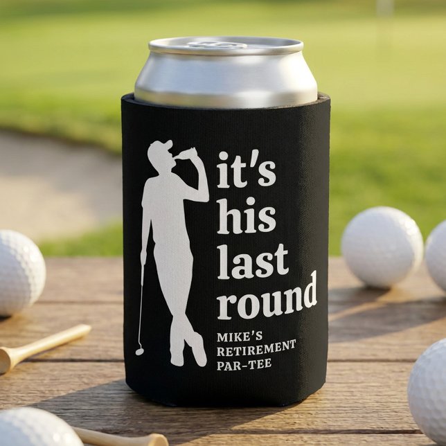Funny Retirement Golf Black Can Cooler (Creator Uploaded)