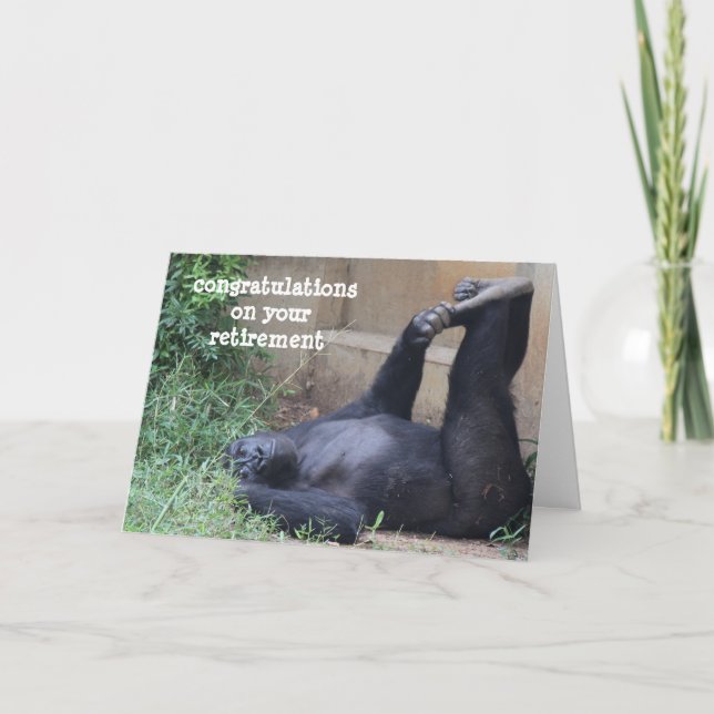Funny Retirement, Gorilla Exercise Card (Front)