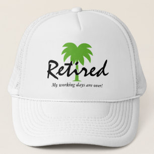 Funny retirement hat with palm tree logo