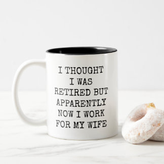 Funny Retirement Humor Christmas Gift for Husband Two-Tone Coffee Mug