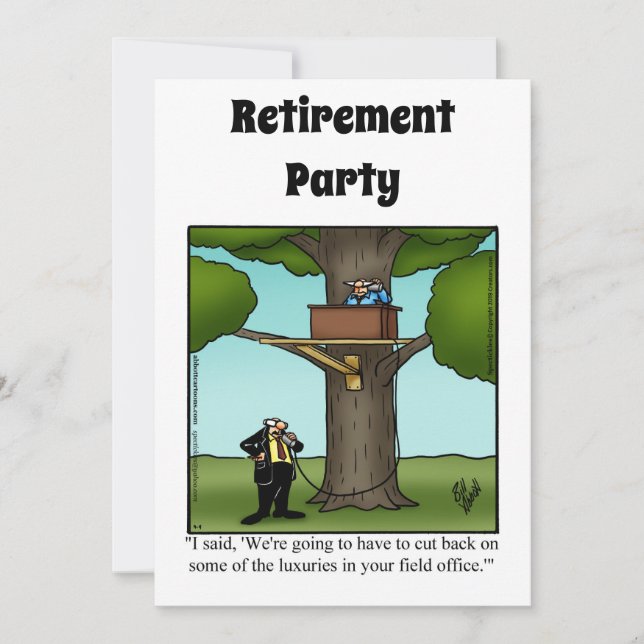 Funny Retirement Humour Party Invitations (Front)